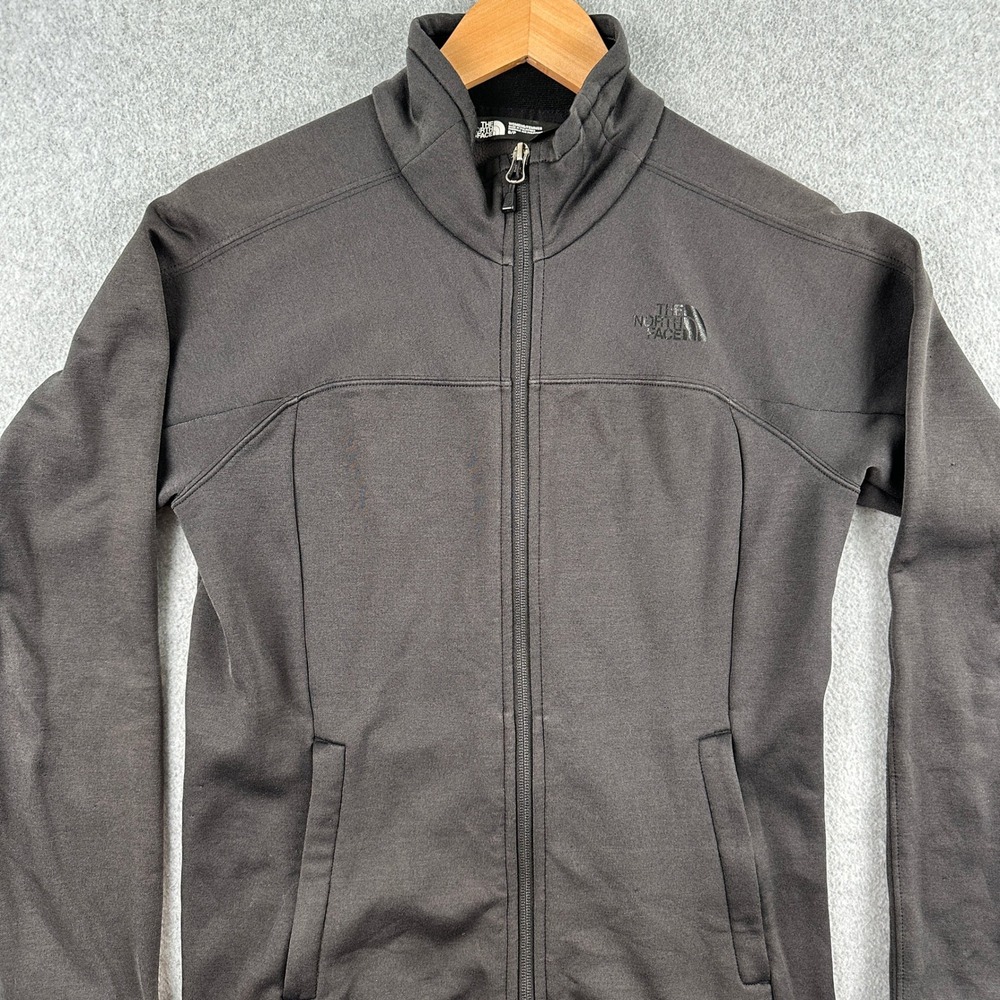 The North Face Jacket Women Small Black Agave Zip Up Fleece Outdoor Water Resist